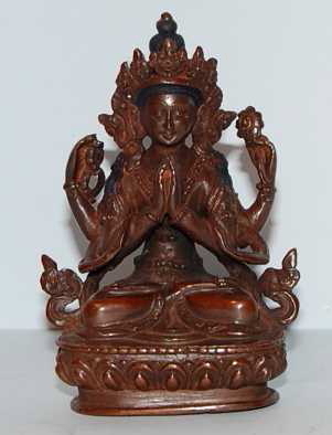 Dschenresi Kupferstatue 8cm