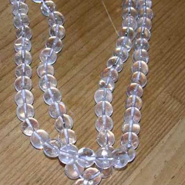 Bergkristallmala mit 5-7mm Perlen länge 62