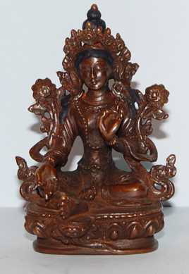 Grüne Tara Kupferstatue 8cm